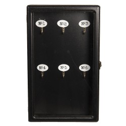 Clayre & Eef Armadietto per chiavi 24x7x38 cm Nero Legno  Rettangolo