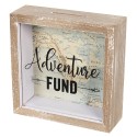 Clayre & Eef Money Box 15x5x15 cm Brown Wood Square