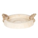 Clayre & Eef Decorative Serving Tray Ø 35 cm Brown Wood Round