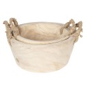Clayre & Eef Panier de rangement set de 2 Ø 36 / Ø 29 cm Beige Bois
