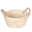 Clayre & Eef Aufbewahrungskorb 2er Set Ø 36 / Ø 29 cm Beige Holz Rund