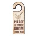 Clayre & Eef Targhetta con testo 11x30 cm Marrone Legno  Rettangolo Service Room