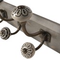 Clayre & Eef Wall Coat Rack 4 Hooks 45x10x18 cm White Wood Iron