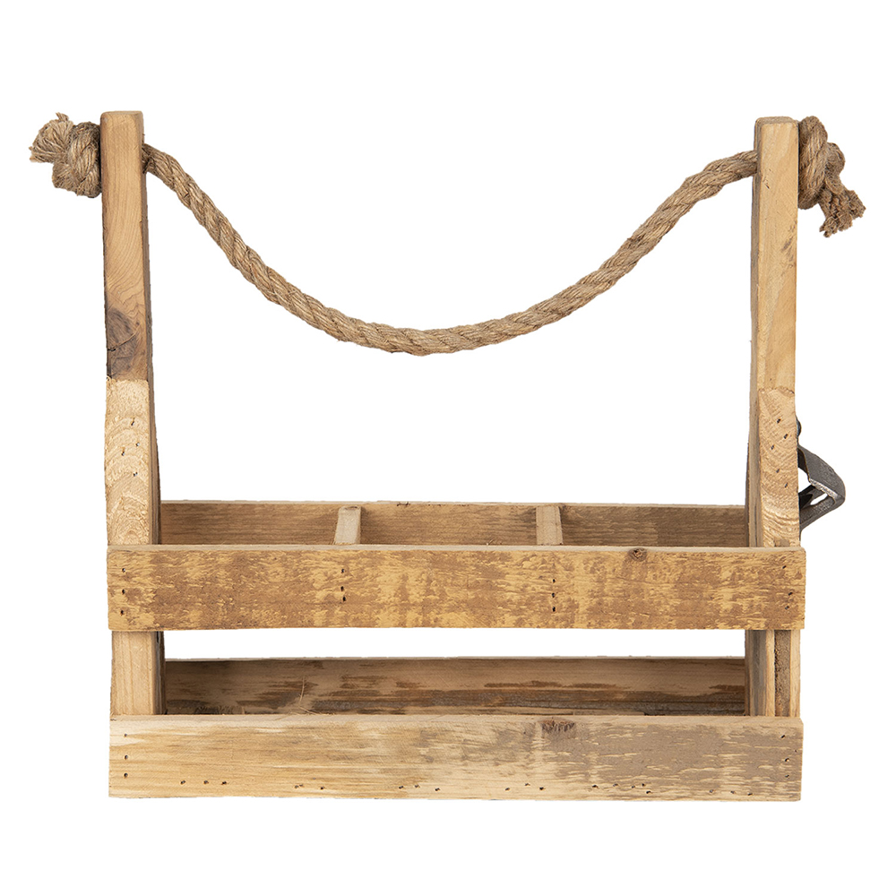 Flessenhouder 32X11X32 Cm Bruin Hout-image