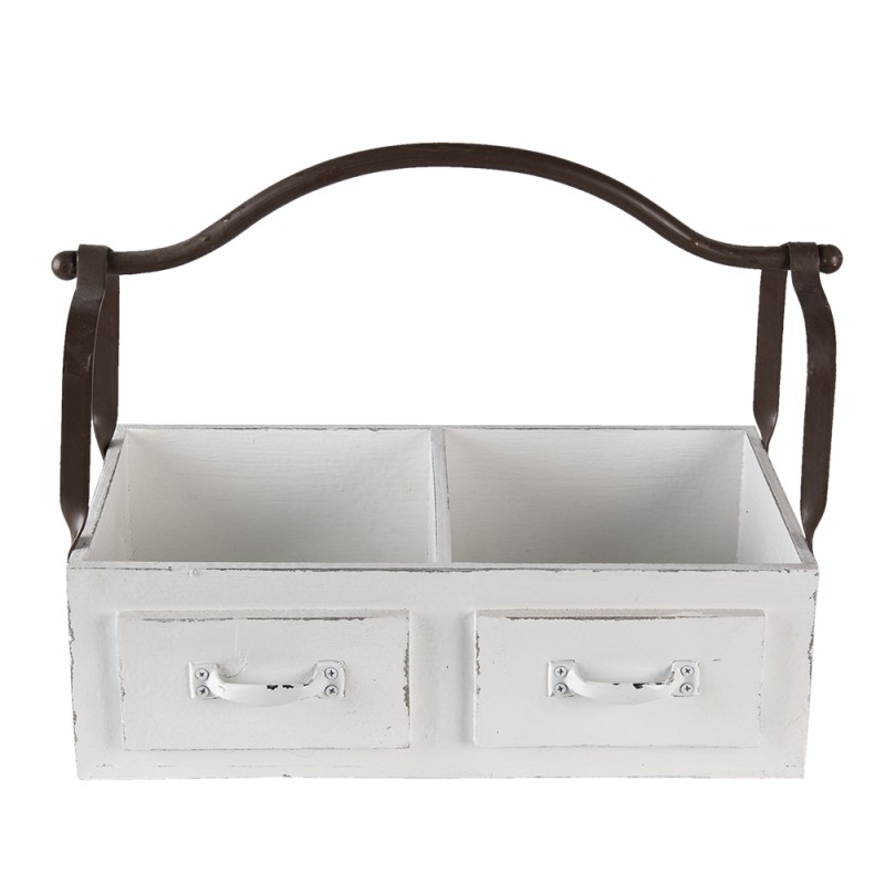 Clayre & Eef Panier 41x19x29 cm Blanc Bois