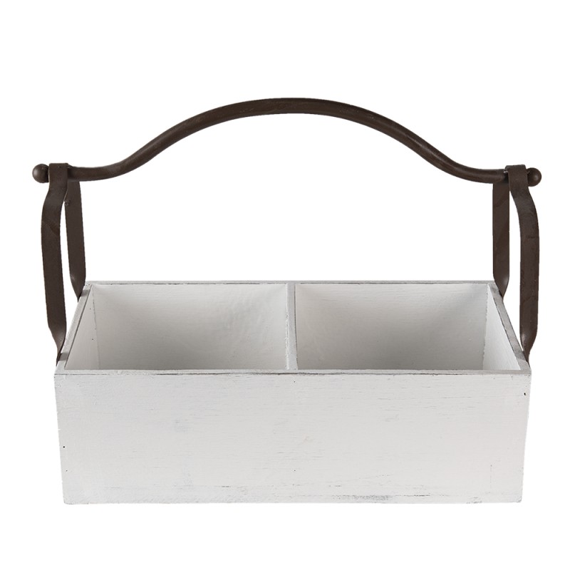 Clayre & Eef Mand  41x19x29 cm Wit Hout Metaal