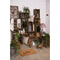 Clayre & Eef Korb 41x19x29 cm Weiß Holz Metall