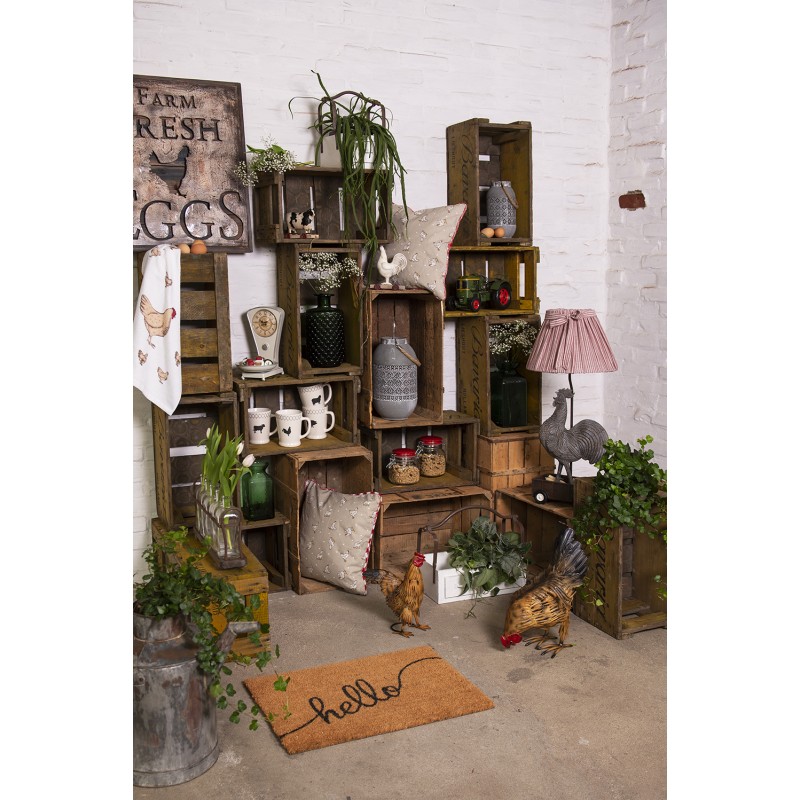 Clayre & Eef Mand  41x19x29 cm Wit Hout Metaal