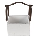 Clayre & Eef Korb 24x19x28 cm Weiß Holz Metall