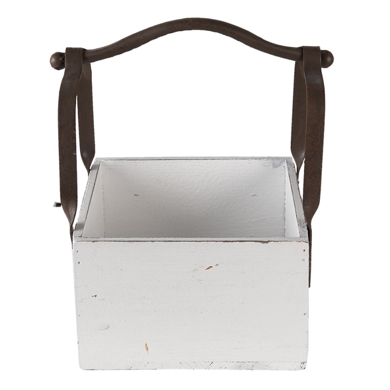 Clayre & Eef Mand  24x19x28 cm Wit Hout Metaal