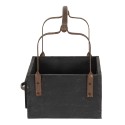 Clayre & Eef Korb 24x19x28 cm Schwarz Holz Metall