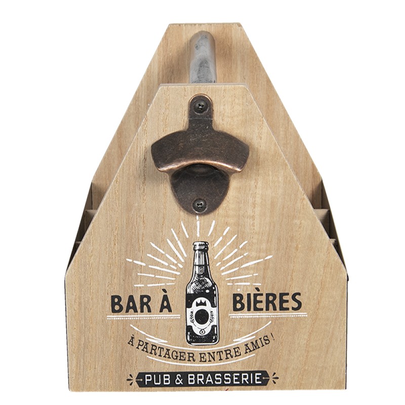 Clayre & Eef Flaschenregal mit Flaschen 29x19x20 cm Braun MDF Rechteck
