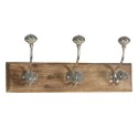 Clayre & Eef Wandkapstok  44x10x17 cm Bruin Grijs Hout Ijzer Rechthoek