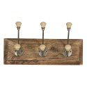 Clayre & Eef Wall Coat Rack 30x7x10 cm Brown Wood Iron Rectangle