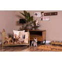 Clayre & Eef Wall Coat Rack 44x8x10 cm Brown Wood Iron Rectangle