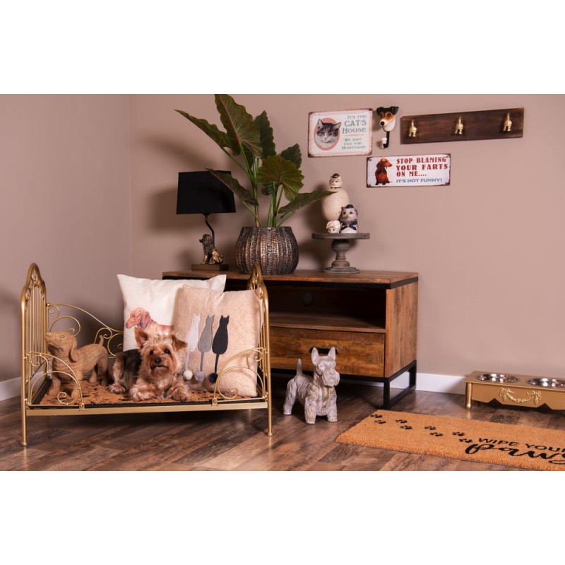 Clayre & Eef Wall Coat Rack 44x8x10 cm Brown Wood Iron Rectangle