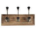 Clayre & Eef Portemanteau mural 30x8x10 cm Noir Bois Fer Rectangle