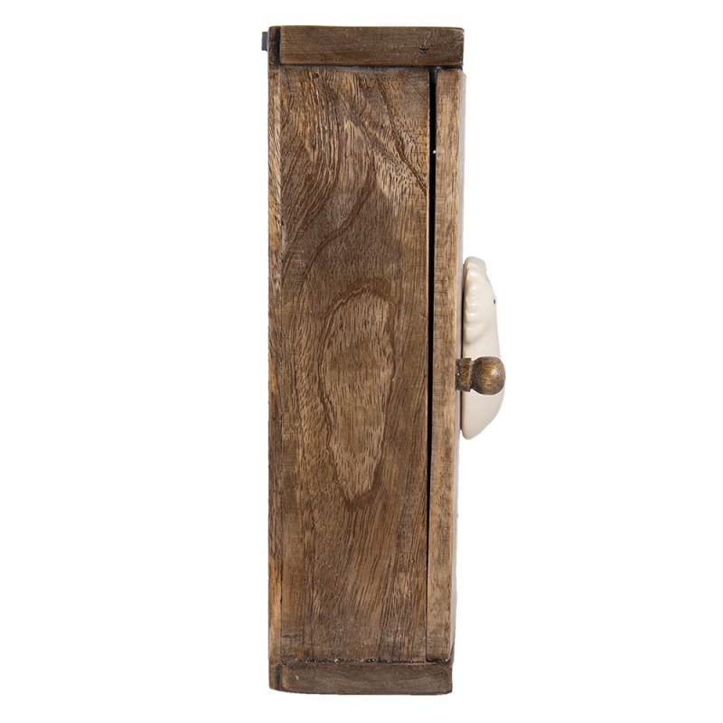 Clayre & Eef Armoire à clés 23x8x30 cm Marron Bois Rectangle Coq