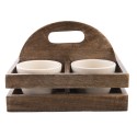 Clayre & Eef Pot de fleurs set de 4 24x24x17 cm Marron Bois Carré