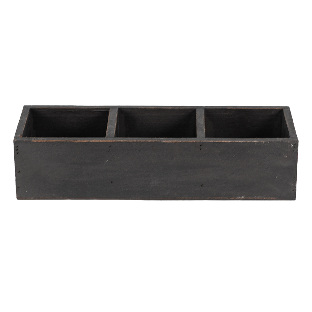 Clayre&Eef Houten Kistje 33x12x7 cm Zwart Hout afbeelding