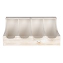 Clayre & Eef Range-couverts 41x28x17 cm Blanc Bois Rectangle