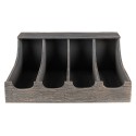 Clayre & Eef Bestekbak  41x29x17 cm Grijs Hout Rechthoek