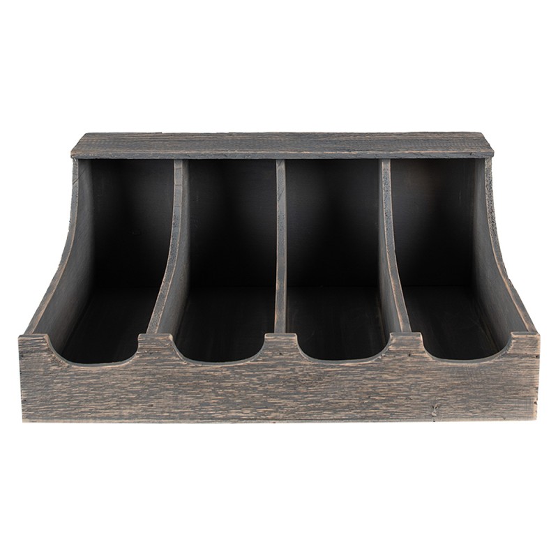 Clayre & Eef Bestekbak  41x29x17 cm Grijs Hout Rechthoek