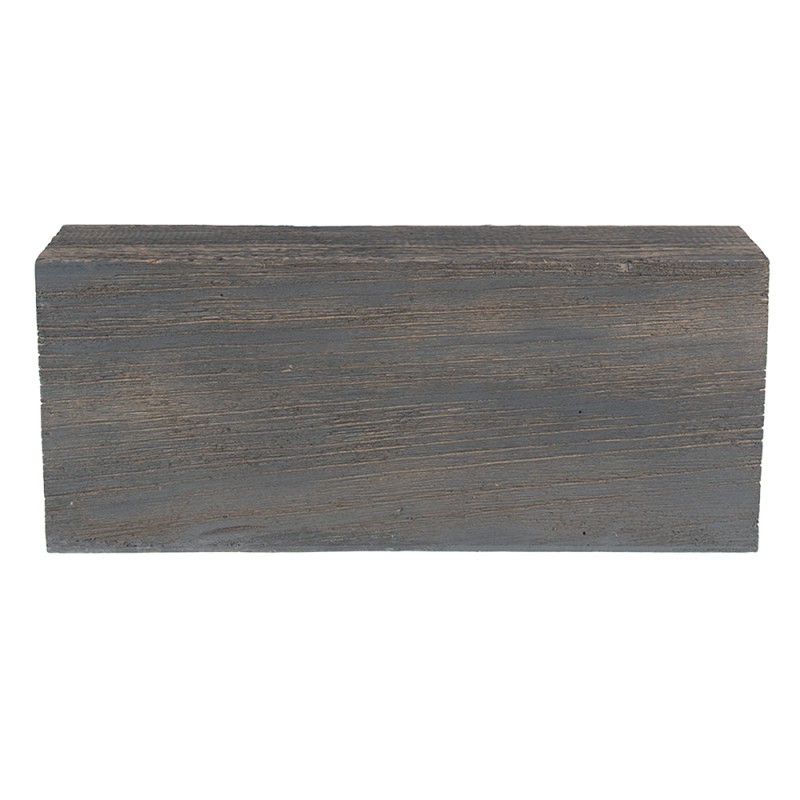 Clayre & Eef Bestekbak  41x29x17 cm Grijs Hout Rechthoek