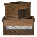 Clayre & Eef Storage Box Brown Wood Rectangle