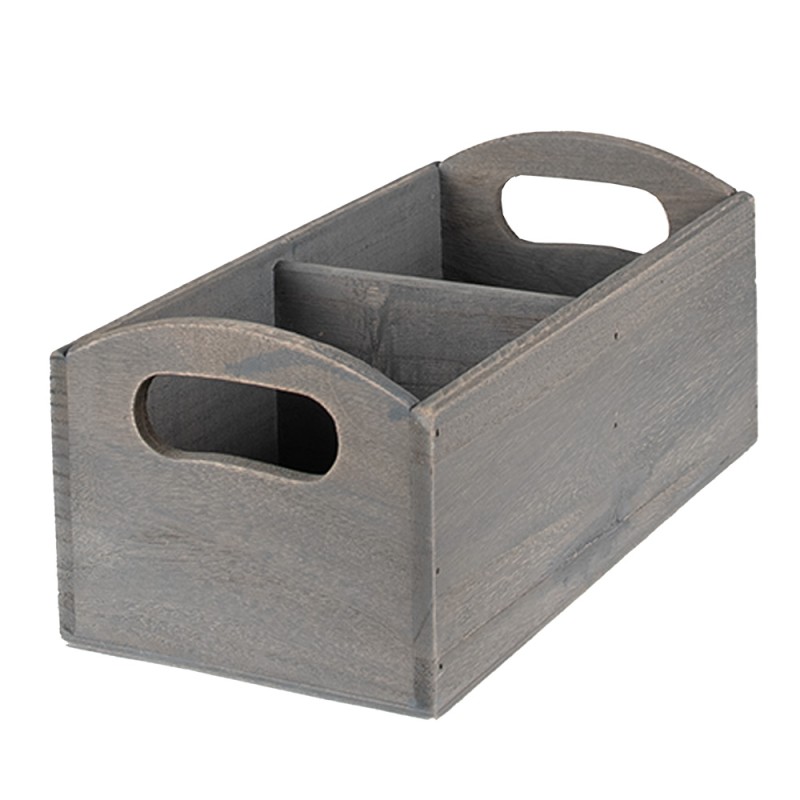 Clayre & Eef Brievenhouder  30x15x13 cm Grijs Hout Rechthoek