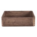 Clayre & Eef Decorative Serving Tray Set of 3 Brown Wood Square