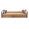 Clayre & Eef Décoration plateau set de 3 Marron Bois Zinc Rectangle