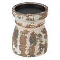 Clayre & Eef Candle holder Ø 12x15 cm Brown White Wood
