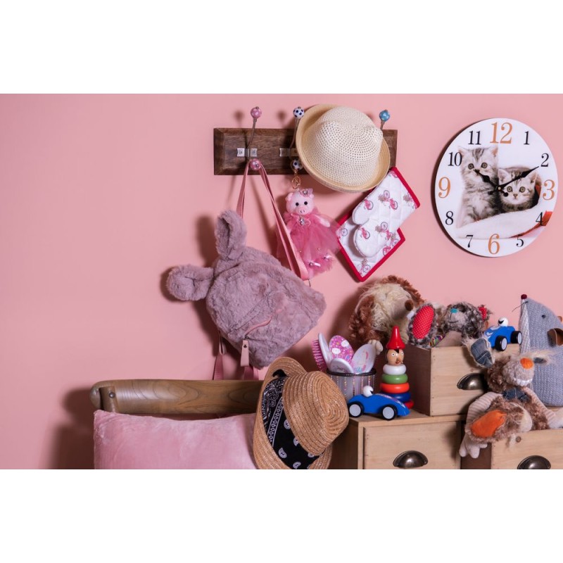 Clayre & Eef Wandkapstok 4 Haken 45x10x18 cm Bruin Hout