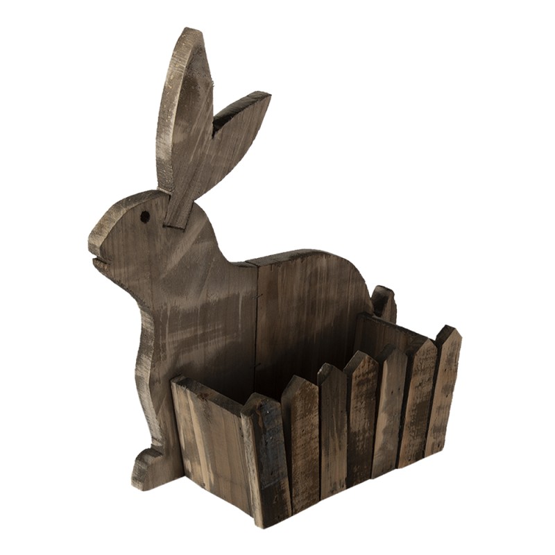 Clayre & Eef Planter 31x12x36 cm Brown Wood Rectangle Rabbit