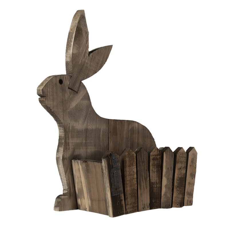 Clayre & Eef Planter 31x12x36 cm Brown Wood Rectangle Rabbit
