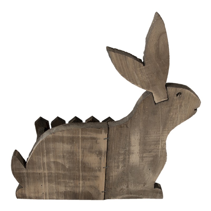 Clayre & Eef Fioriera 31x12x36 cm Marrone Legno  Rettangolo Coniglio