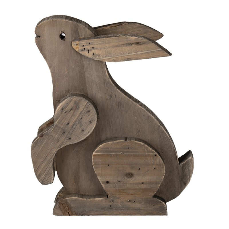Clayre & Eef Statuetta Coniglio 20x12x26 cm Marrone Legno