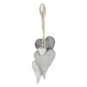Clayre & Eef Pendentif 8x5x32 cm Gris Bois En forme de coeur