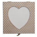 Clayre & Eef Boîte de rangement 20x20x7 cm Marron Bois Coeur