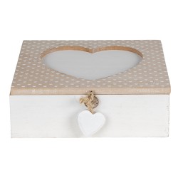 Clayre & Eef Scatola di archiviazione 20x20x7 cm Marrone Legno  Coure