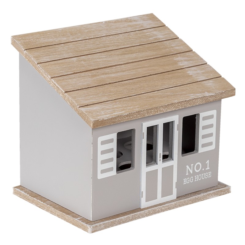 Clayre & Eef Mobile portauova Casa 20x14x18 cm Grigio Marrone Legno  Egg house