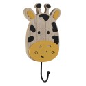 Clayre & Eef Wandhaak Giraf 11x4x21 cm Bruin Geel Hout Ijzer