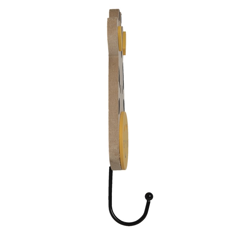 Clayre & Eef Wandhaak Giraf 11x4x21 cm Bruin Geel Hout Ijzer