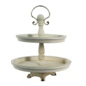 Clayre & Eef Porta pasticceria a 2 piani Ø 30x36 cm Beige Legno  Rotondo