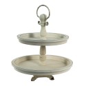 Clayre & Eef Porta pasticceria a 2 piani Ø 30x36 cm Beige Legno  Rotondo