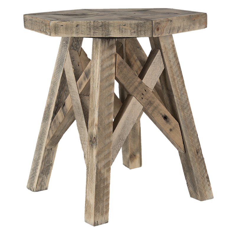 Clayre & Eef Plantentafeltje  22x22x25 cm Bruin Hout