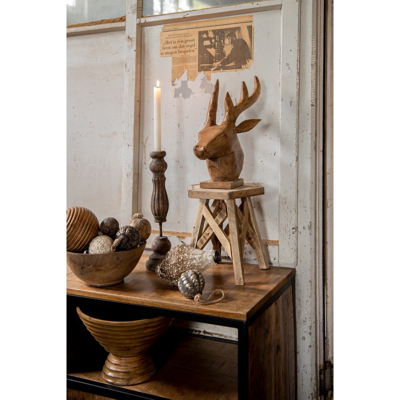 Clayre & Eef Plantentafeltje  22x22x25 cm Bruin Hout