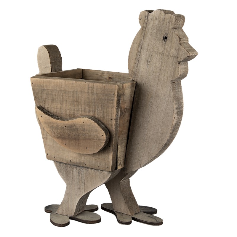 Clayre & Eef Planter Chicken 35x18x40 cm Brown Wood