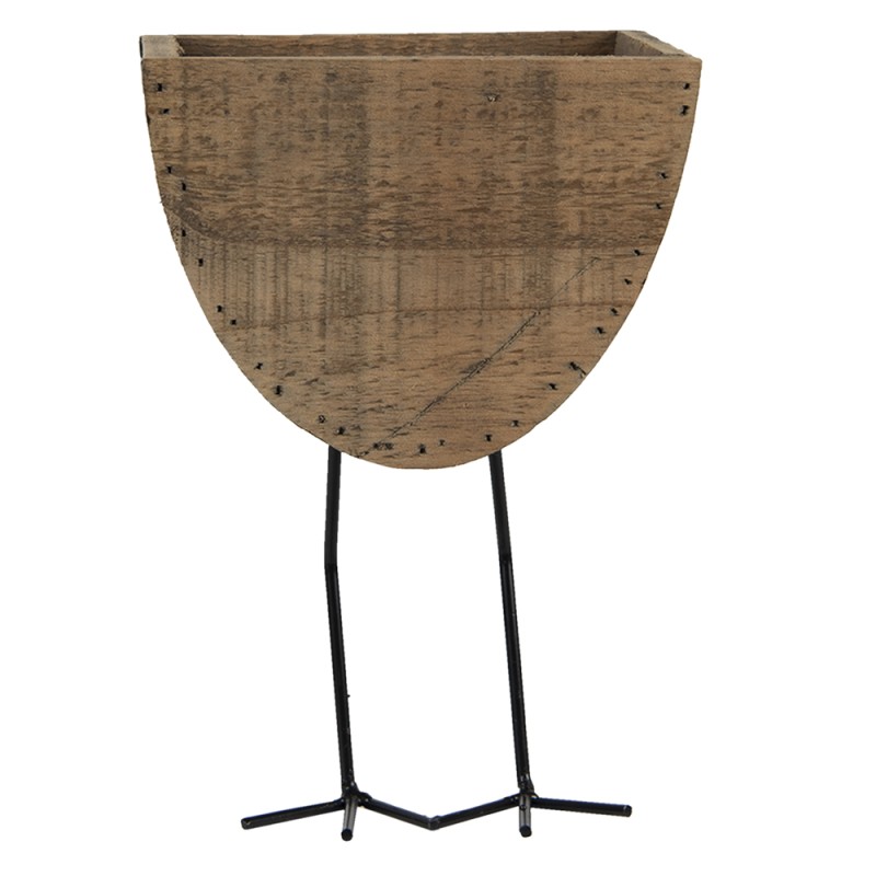 Clayre & Eef Blumentopf 17x13x25 cm Braun Holz Eisen